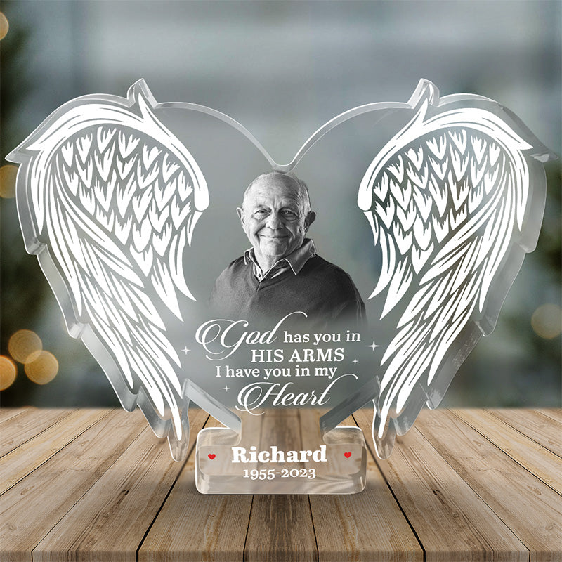 Custom Photo Your Light Will Always Shine In My Heart - Memorial Personalized Custom Shaped Acrylic Plaque - Christmas Gift, Sympathy Gift For Family Members