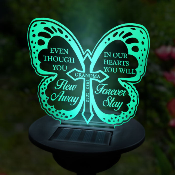 Forever Stay In Our Hearts - Personalized Memorial Garden Solar Light - Memorial Gift, Sympathy Gift