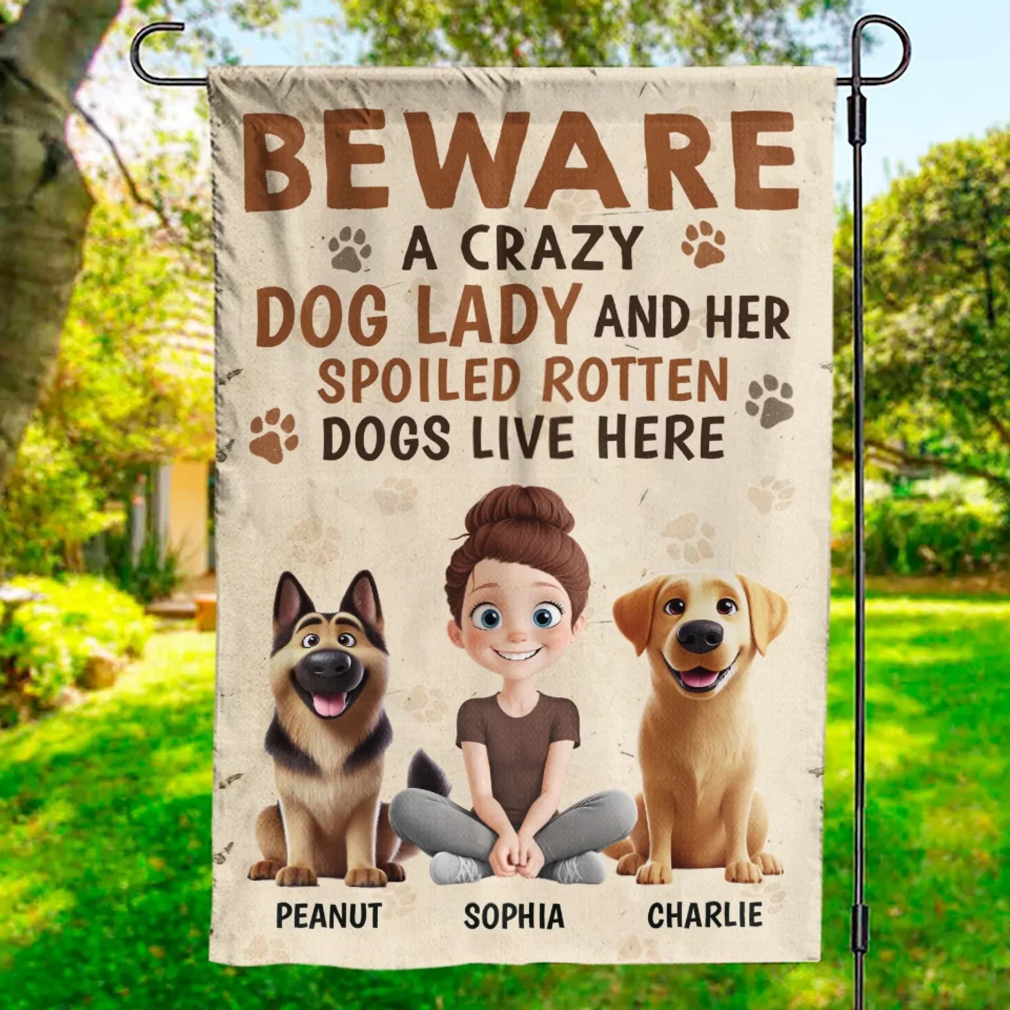 Furry Friends, Endless Love - Dog Personalized Custom Flag - Gift For Pet Owners, Pet Lovers