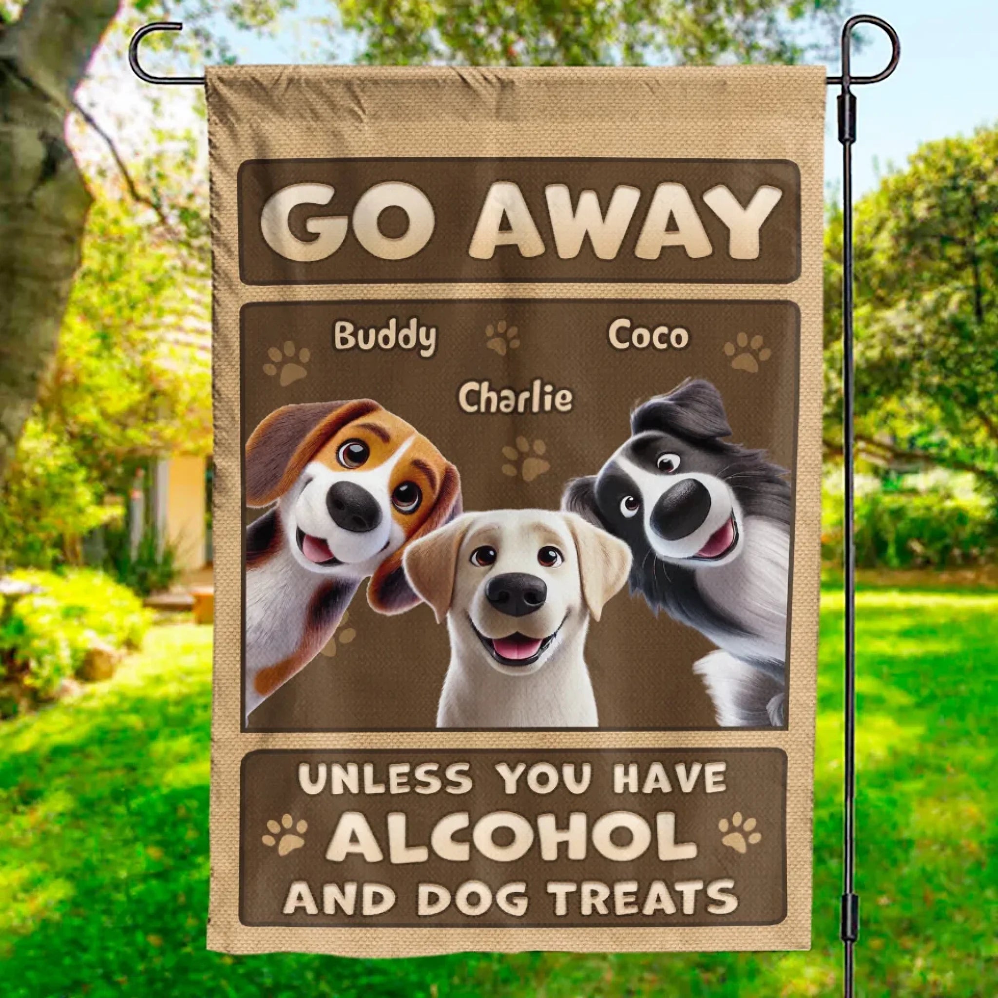 Brew For Me, Bones For You - Dog Personalized Custom Flag - Gift For Pet Owners, Pet Lovers