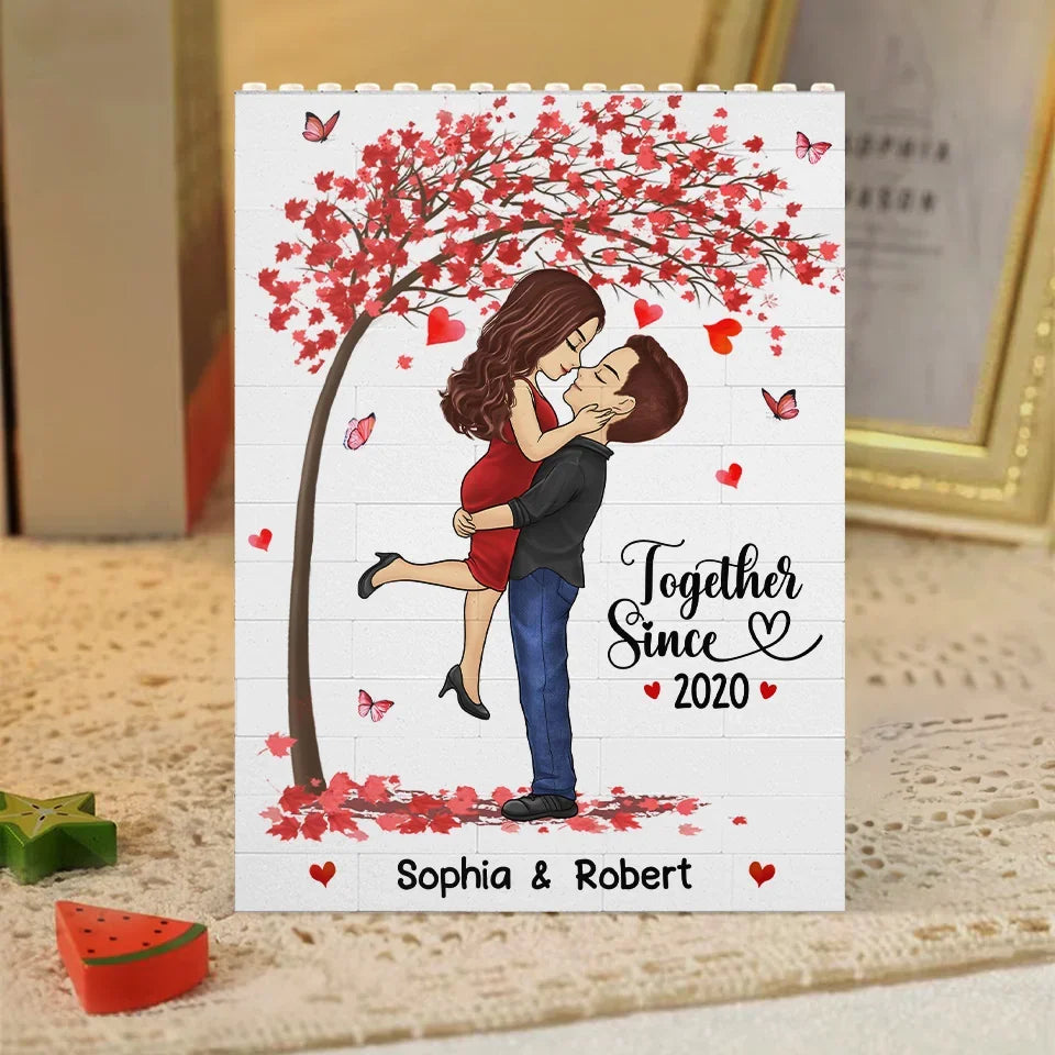 Forever Together - Couple Personalized Custom Vertical Rectangle Shaped Building Brick Blocks - Gift For Husband Wife, Anniversary