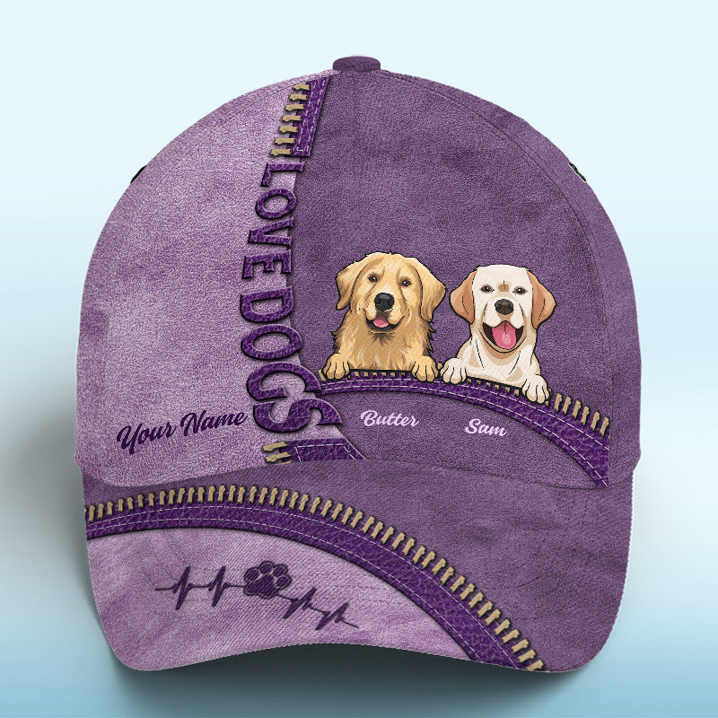 Custom Hat, All Over Print Classic Cap - Personalized Birthday Gifts For Dog Cat Lovers, Dog Dad And Mom, Cat Owners - I Love Dogs More Than Humans