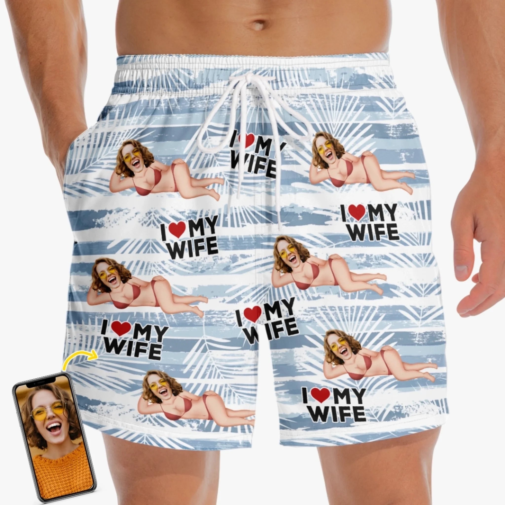 Custom Photo Tropical Hawaiian Aloha Men Beach Shorts - Summer Vacation And Travel Gifts For Husband And Wife, Him And Her -  I Love My Destiny