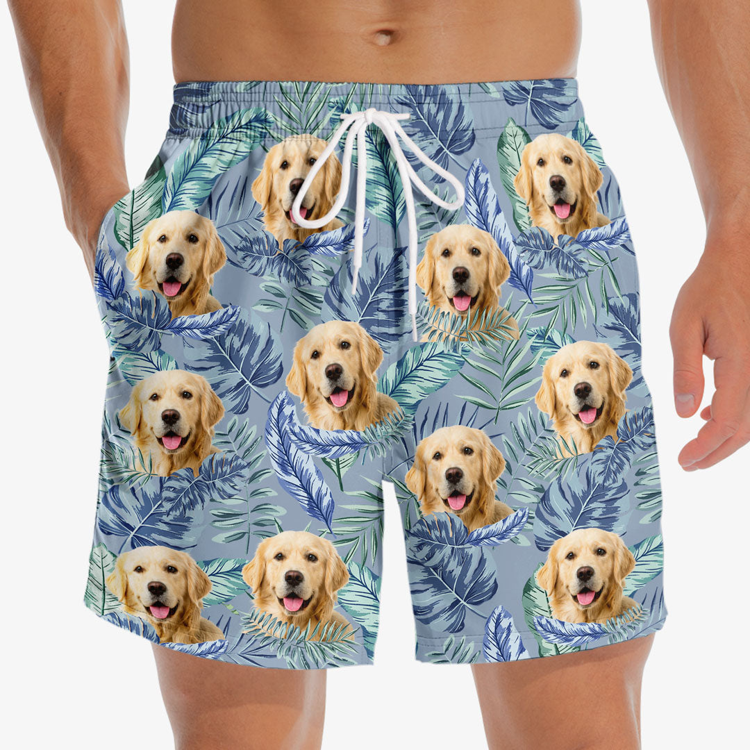Custom Photo Sky Above Sand Below Peace Within - Dog & Cat Personalized Custom Tropical Hawaiian Aloha Men Beach Shorts - Summer Vacation Gift, Birthday Party Gift For Pet Owners, Pet Lovers