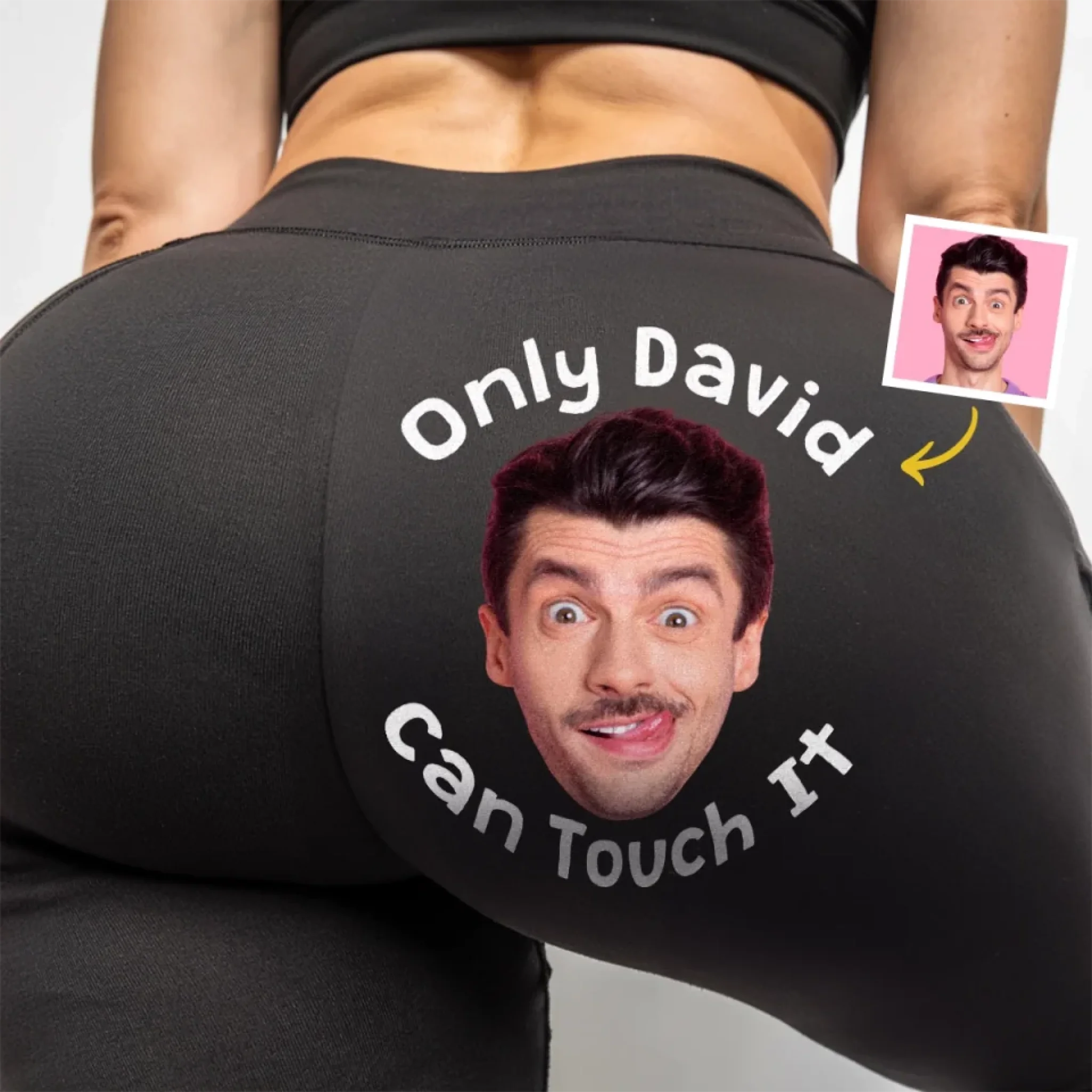 Custom Photo Not Yours, Never Will Be - Personalized Custom Women Leggings - Gift For Wife, Anniversary