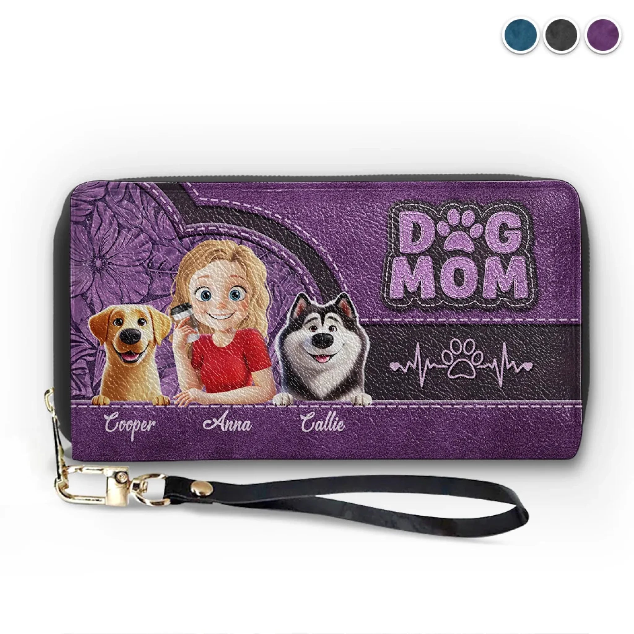 Pawsitively The Best Companion - Dog Personalized Custom Leather Long Wallet - Gift For Pet Owners, Pet Lovers