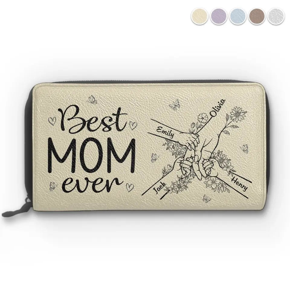 We Have The Best Mom Ever - Family Personalized Custom Leather Long Wallet - Mother's Day, Gift For Mom, Grandma