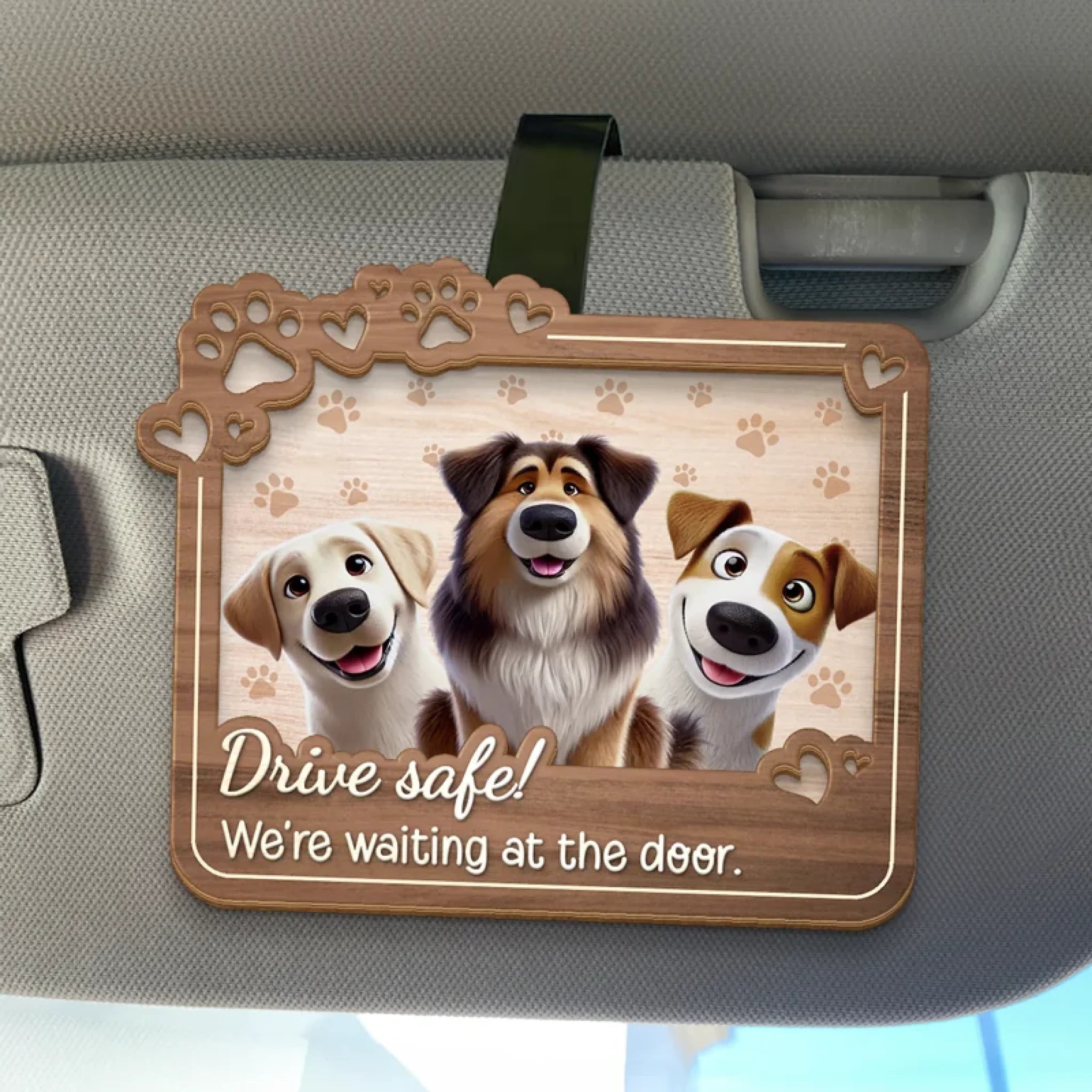 We're Watching You - Dog & Cat Personalized Custom Car Visor Clip - Gift For Pet Owners, Pet Lovers