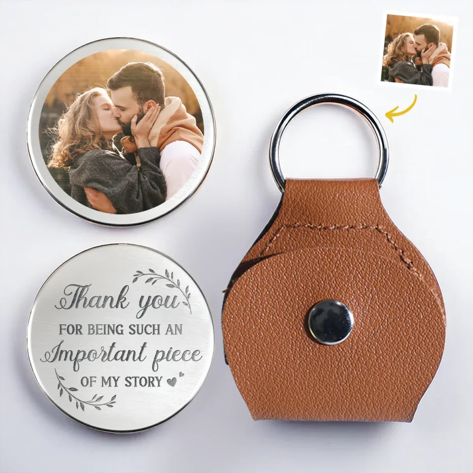 Custom Photo Thank You For Being Such An Immportant Piece Of My Story - Couple Personalized Custom Pocket Hug - Gift For Husband Wife, Anniversary