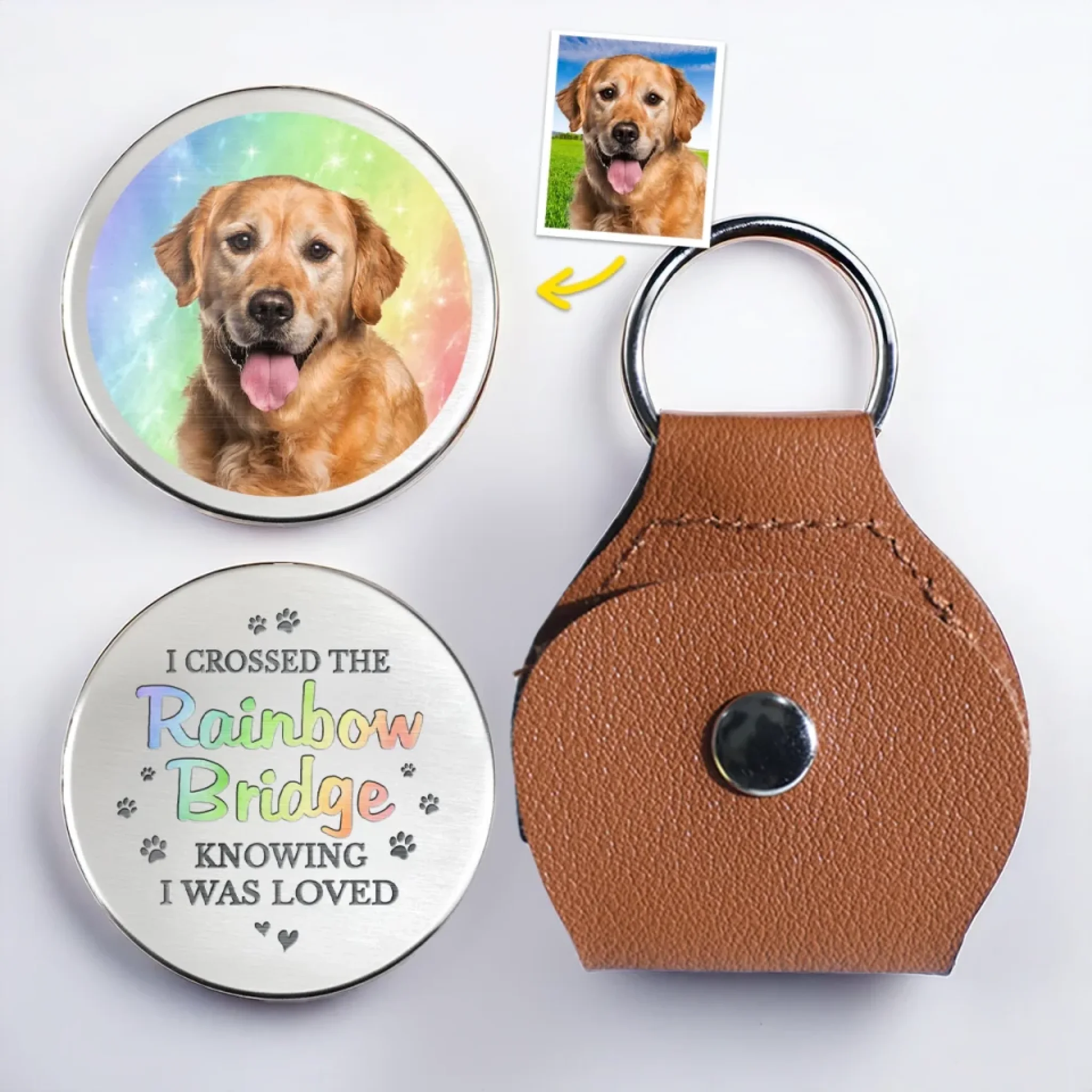 Custom Photo Your Paw Prints Stay With Me Forever - Memorial Personalized Custom Pocket Hug - Sympathy Gift For Pet Owners, Pet Lovers