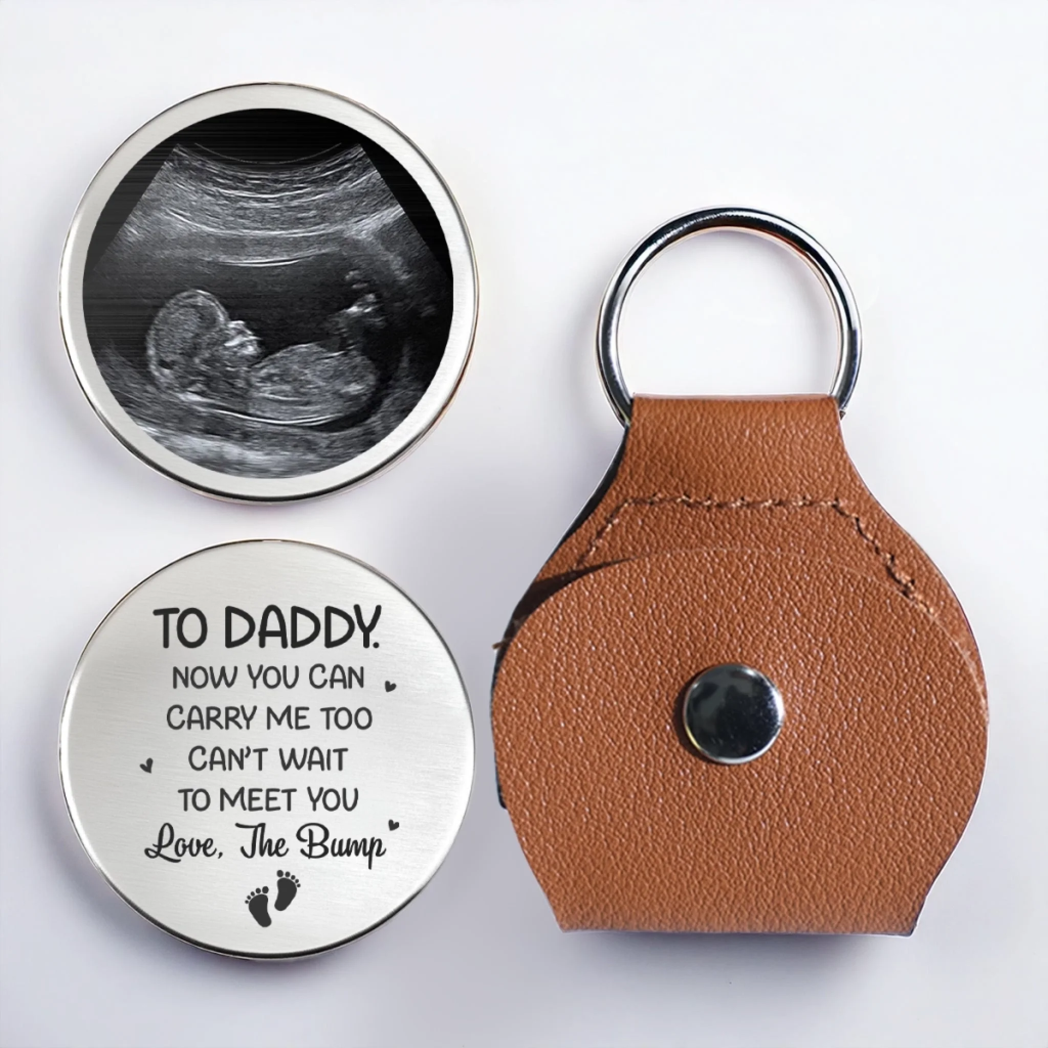 Custom Photo Pocket Hug - Personalized Baby Shower, Gifts For New Moms, New Dads, New Parents - Can’t Wait To Meet You