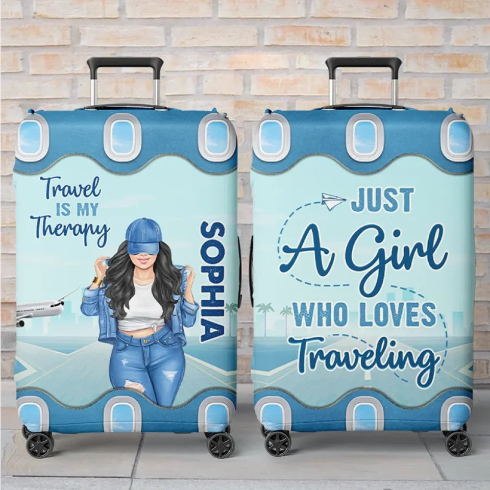 Up In The Clouds, Where I Belong - Travel Personalized Custom Luggage Cover - Summer Vacation Gift, Gift For Adventure Travel Lovers