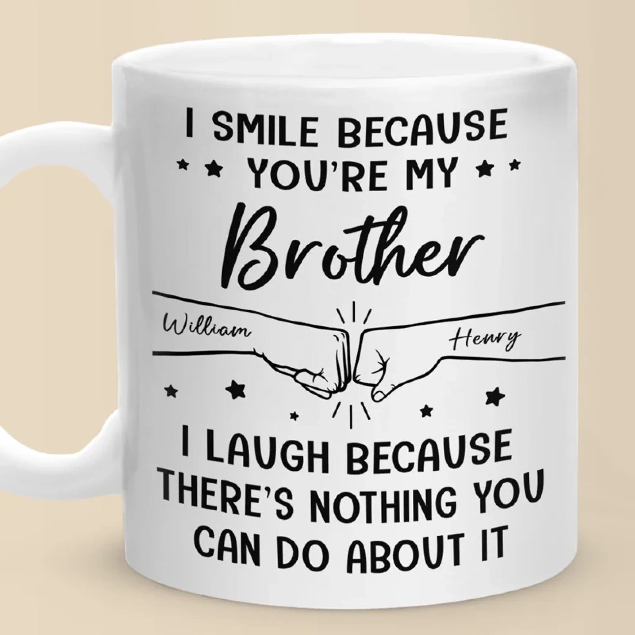 Custom Mug - Personalized Birthday Gifts For Brother, Sister, Family - My Brother, My Hero, My Forever Support