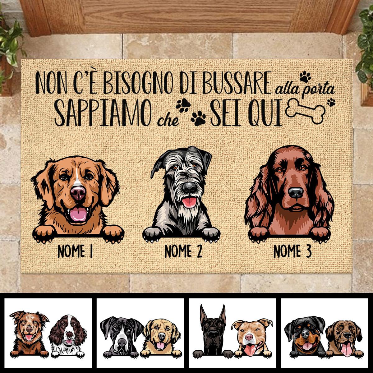 Non C'è Bisogno Di Bussare Alla Porta Italian - Funny Personalized Dog Decorative Mat