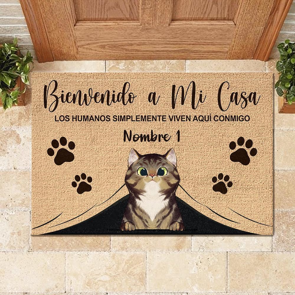 Bienvenido A Mi Casa Spanish - Funny Personalized Cat Decorative Mat (WT)