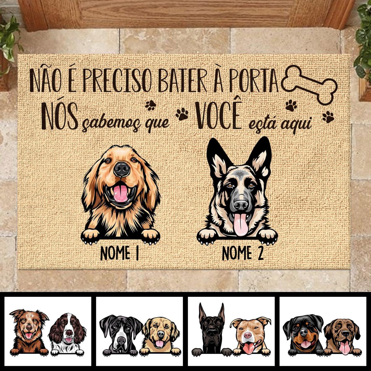 Não É Preciso Bater À Porta Portuguese - Funny Personalized Dog Decorative Mat
