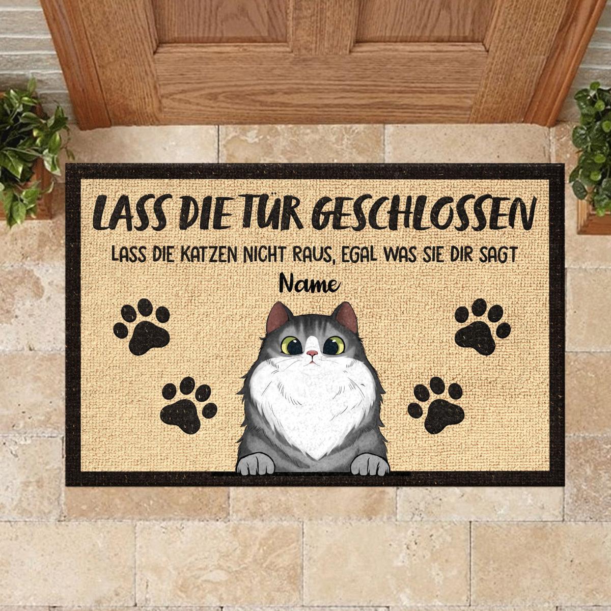 Lassen Sie die Katzen nicht raus German - Funny Personalized Cat Decorative Mat (WT)