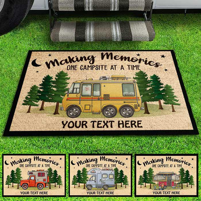 Making Memories One Campsite At A Time - Personalized Decorative Mat, Doormat