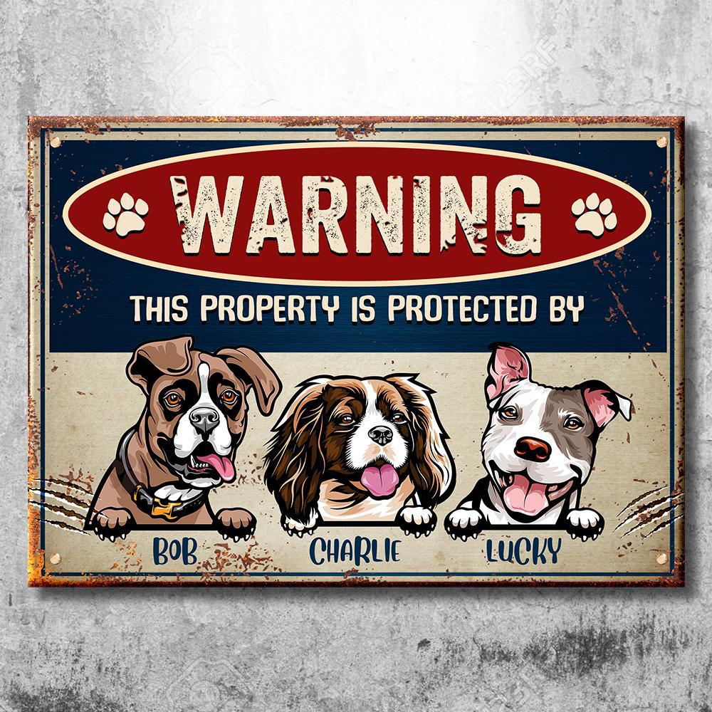 Warning Zone - Funny Personalized Dog Metal Sign